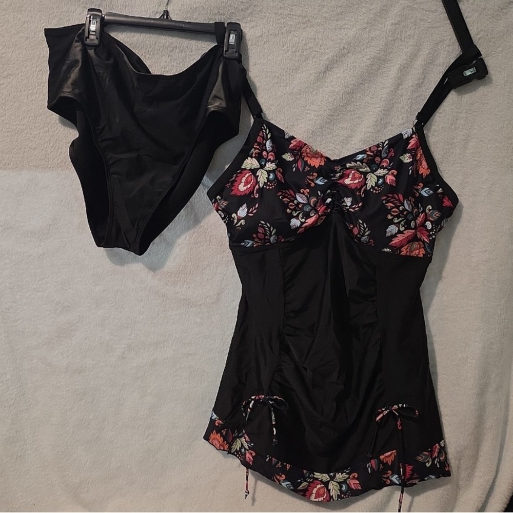 Floral Black Bandeau Set